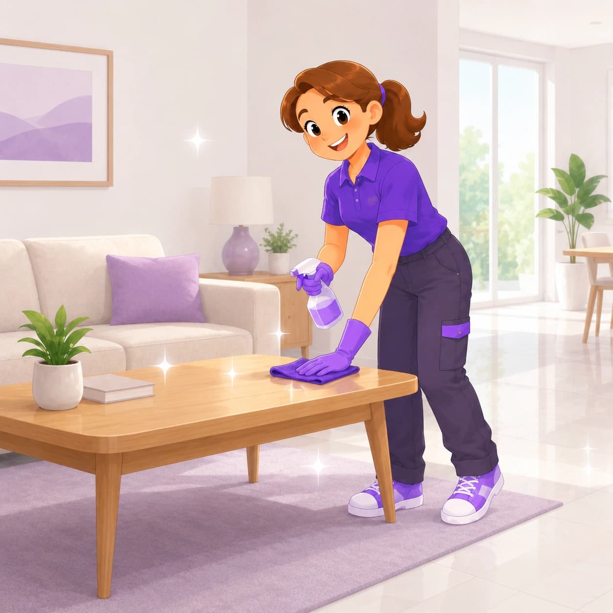 IHR Dream cleaner completing a detailed living room deep clean