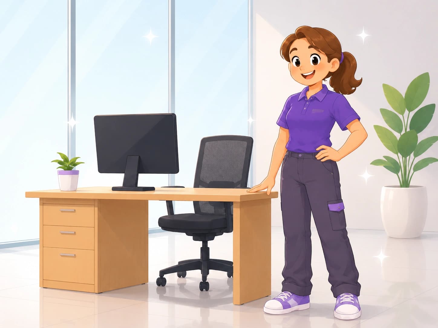 IHR Dream cleaner in a tidy Abu Dhabi office